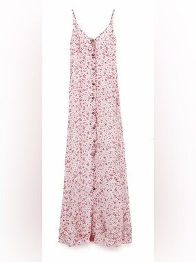 Ganni Printed Spaghetti Strap Maxi Dress